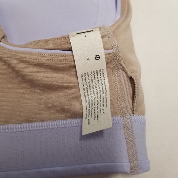 Lululemon Open Racerback Training Bra Medium Support Tank Top Lavender 2 New - Picture 11 of 12